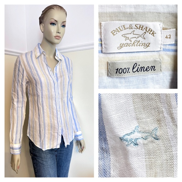 Paul & Shark 100% linen blouse - Picture 1 of 11